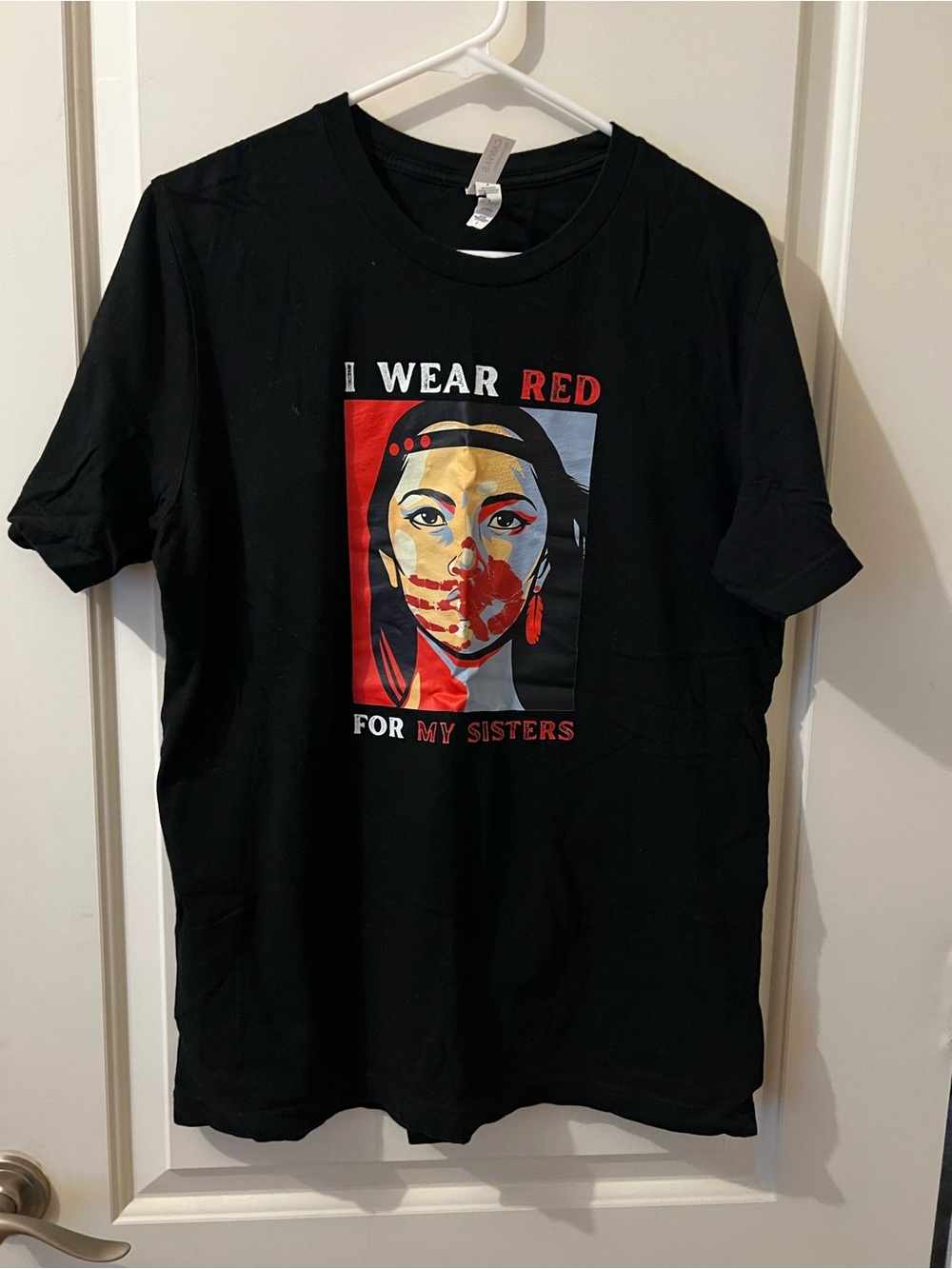 Bella Canvas Black Graphic Tee with Red Accents